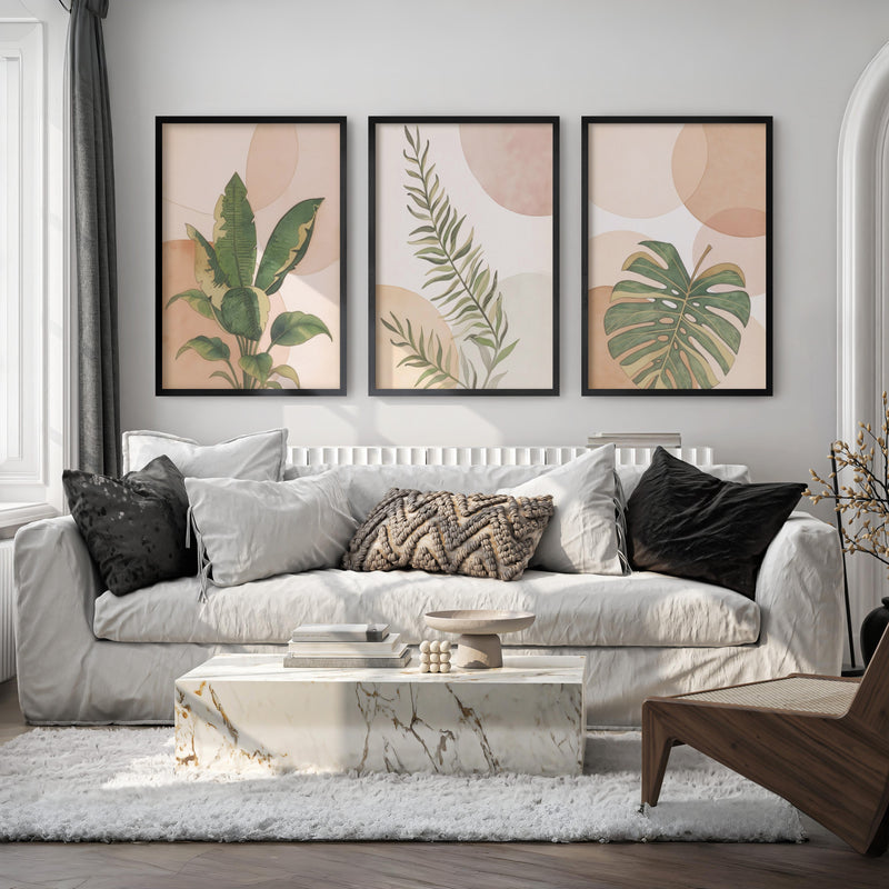 3 Piece Terracotta Boho Wall Art – Green Tropical Leaves



 - Black Framed Poster No Border - Artworksets