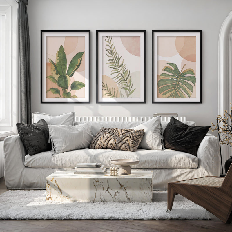 3 Piece Terracotta Boho Wall Art – Green Tropical Leaves



 - Black Framed Poster with White Border - Artworksets