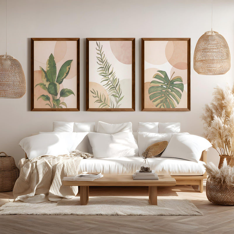 3 Piece Terracotta Boho Wall Art – Green Tropical Leaves



 - Dark Brown Framed Poster No Border - Artworksets