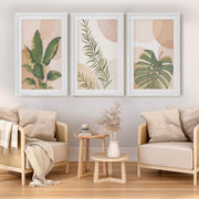 3 Piece Terracotta Boho Wall Art – Green Tropical Leaves



 - White Framed Poster with White Border - Artworksets