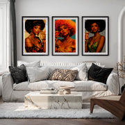 Cocktail Glam 70s retro wall art - Black Framed Poster with White Border - Artworksets