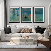 Abstract Art Prints for Sale – Monet-Style Impressionist Wall Decor - Black Framed Poster with White Border - Artworksets