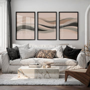 Abstract Artwork Prints Featuring Organic Wave Forms - Black Framed Poster No Border - Artworksets