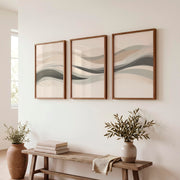 Abstract Artwork Prints Featuring Organic Wave Forms - Dark Brown Framed Poster No Border - Artworksets