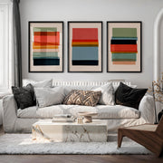Abstract geometric artwork featuring layered translucent rectangles - Black Framed Poster No Border - Artworksets