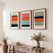 Abstract geometric artwork featuring layered translucent rectangles - Dark Brown Framed Poster with White Border - Artworksets