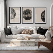 Silver Disco Ball art deco vintage posters - Black Framed Poster with White Border - Artworksets