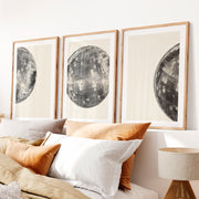 Silver Disco Ball art deco vintage posters- Natural Wood Framed Poster with White Border - Artworksets