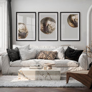Silver Disco Ball art vintage posters - Black Framed Poster with White Border - Artworksets
