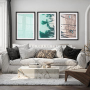 Palm Shadow Beach Pictures Wall Decor - Black Framed Poster with White Border - Artworksets
