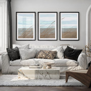 Windblown Dune Grass beach themed art prints - Black Framed Poster with White Border - Artworksets