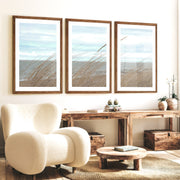 Windblown Dune Grass beach themed art prints - Dark Brown Framed Poster with White Border - Artworksets