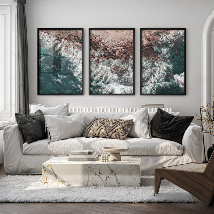 Rocky Coast Beach Wall Prints - Black Framed Poster No Border - Artworksets