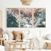 Rocky Coast Beach Wall Prints - Natural Wood Framed Poster No Border - Artworksets