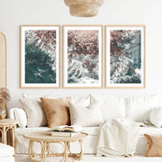 Rocky Coast Beach Wall Prints- Natural Wood Framed Poster with White Border - Artworksets