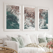 Rocky Coast Beach Wall Prints - White Framed Poster with White Border - Artworksets
