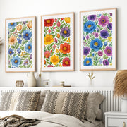 Botanical Art Prints – Colorful Floral Illustration Set of 3


- Natural Wood Framed Poster with White Border - Artworksets
