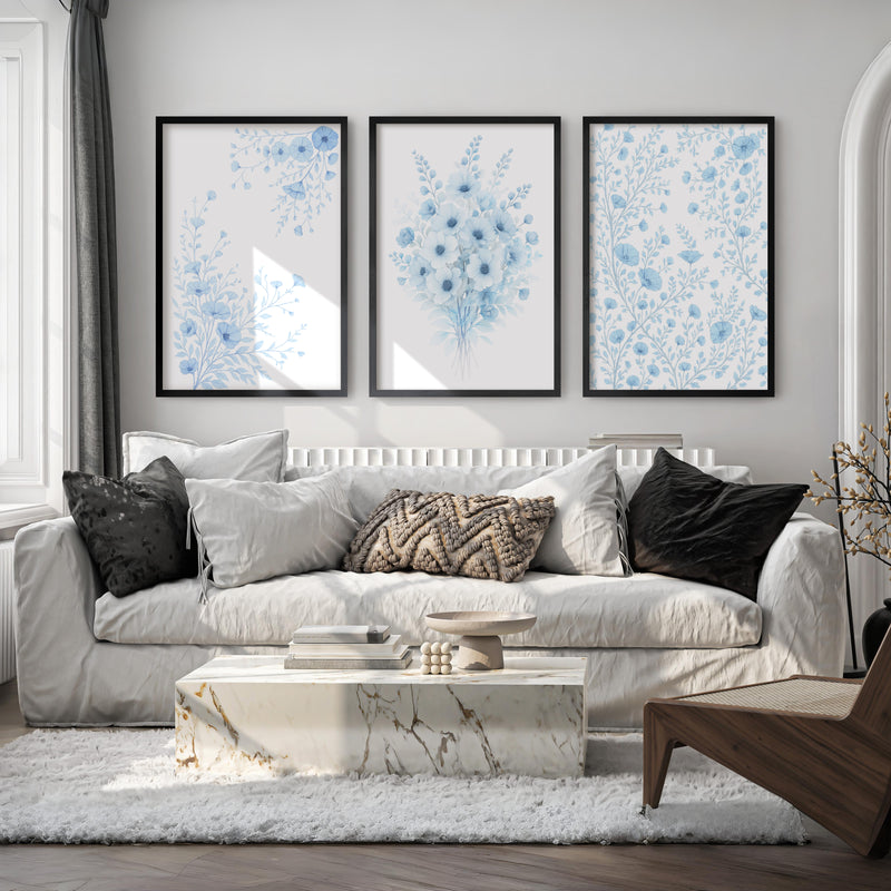 Botanical Art Wall – Blue Floral Bouquet Set of 3


 - Black Framed Poster No Border - Artworksets