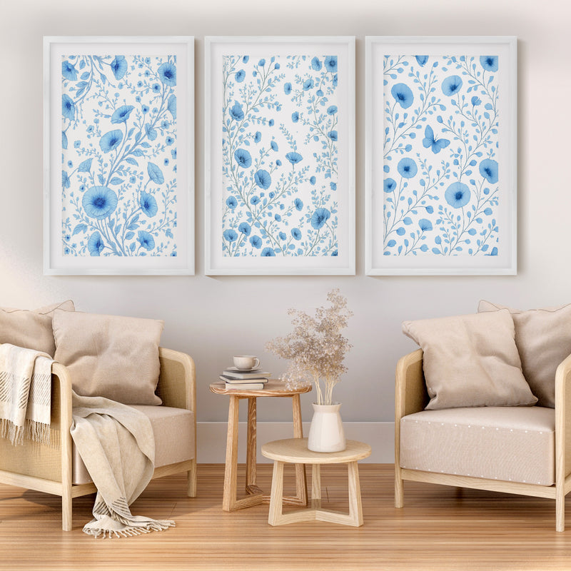 Botanical Posters Vintage – Blue Floral Set of 3




 - White Framed Poster with White Border - Artworksets