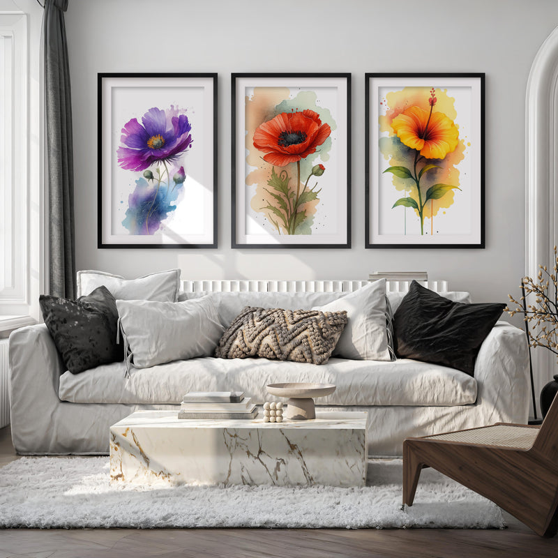 Botany Art Prints – Watercolor Floral Set of 3








 - Black Framed Poster with White Border - Artworksets