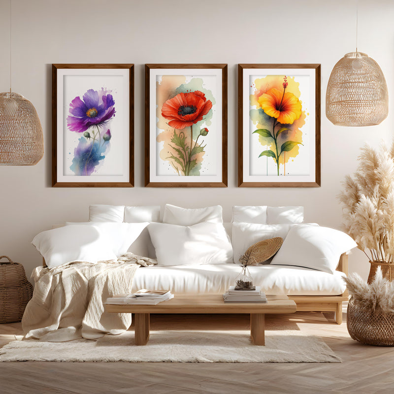 Botany Art Prints – Watercolor Floral Set of 3








 - Dark Brown Framed Poster with White Border - Artworksets
