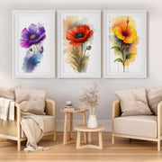 Botany Art Prints – Watercolor Floral Set of 3








 - White Framed Poster with White Border - Artworksets