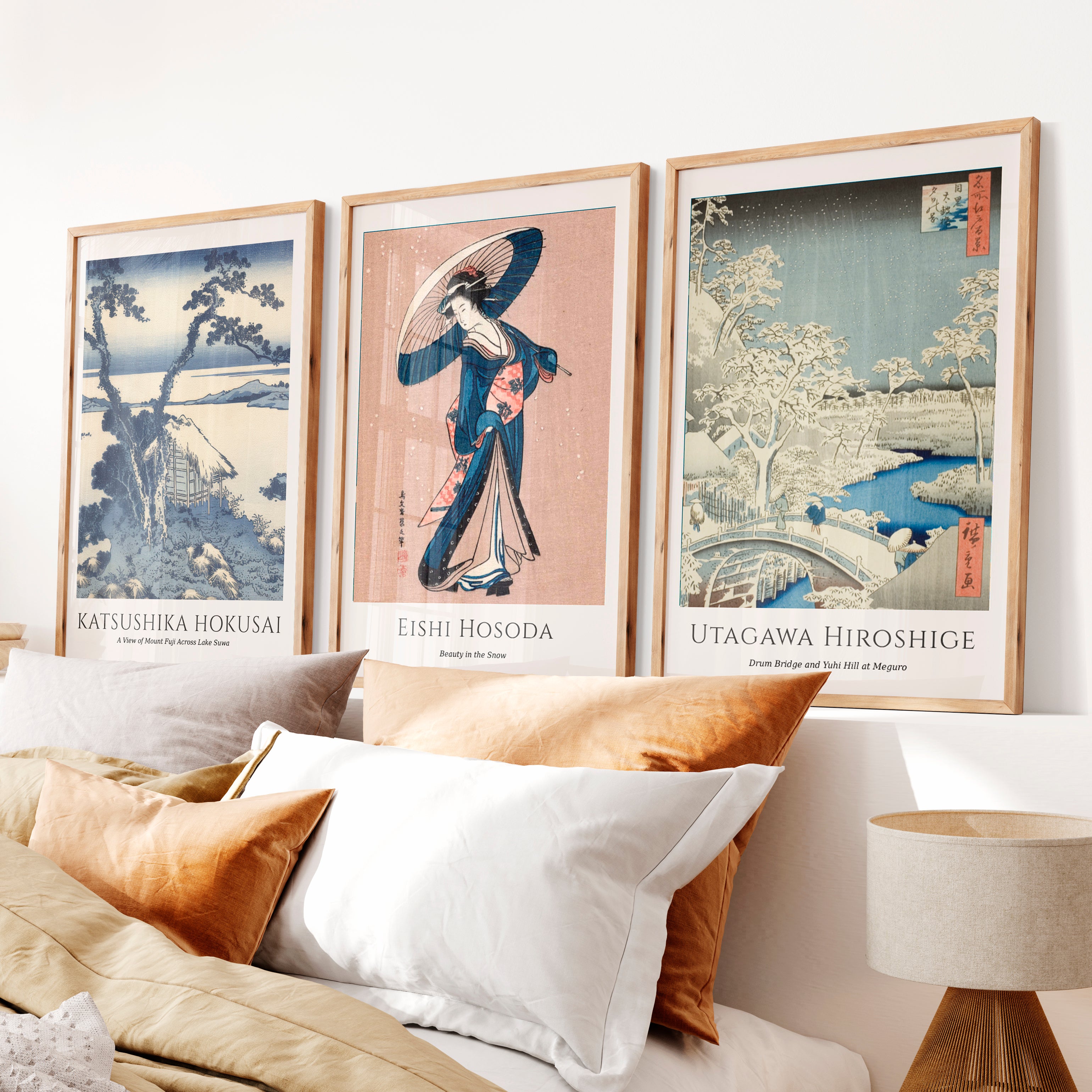 Snowy Figure buy japanese art Set - Natural Wood Framed Poster No Border - Artworksets