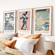 Snowy Figure buy japanese art Set- Natural Wood Framed Poster with White Border - Artworksets