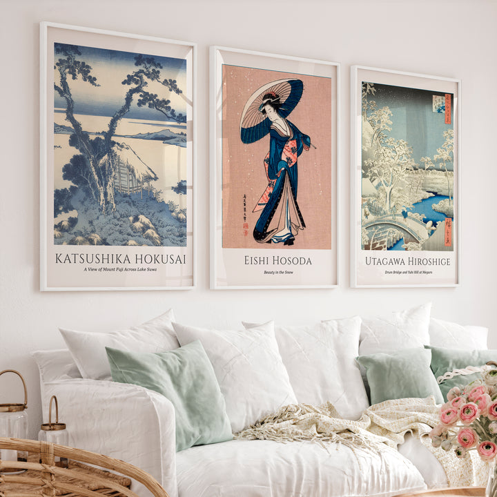Snowy Figure buy japanese art Set - White Framed Poster No Border - Artworksets