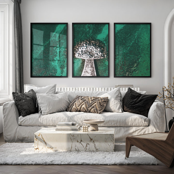 Turquoise Pier Coastal Artwork Framed - Black Framed Poster No Border - Artworksets