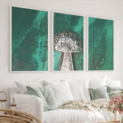 Turquoise Pier Coastal Artwork Framed - White Framed Poster No Border - Artworksets