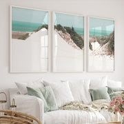 Sand Dune Coastal Beach Art Prints - White Framed Poster No Border - Artworksets