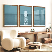 Lifeguard Chair Coastal Bedroom Wall Decor - Dark Brown Framed Poster No Border - Artworksets