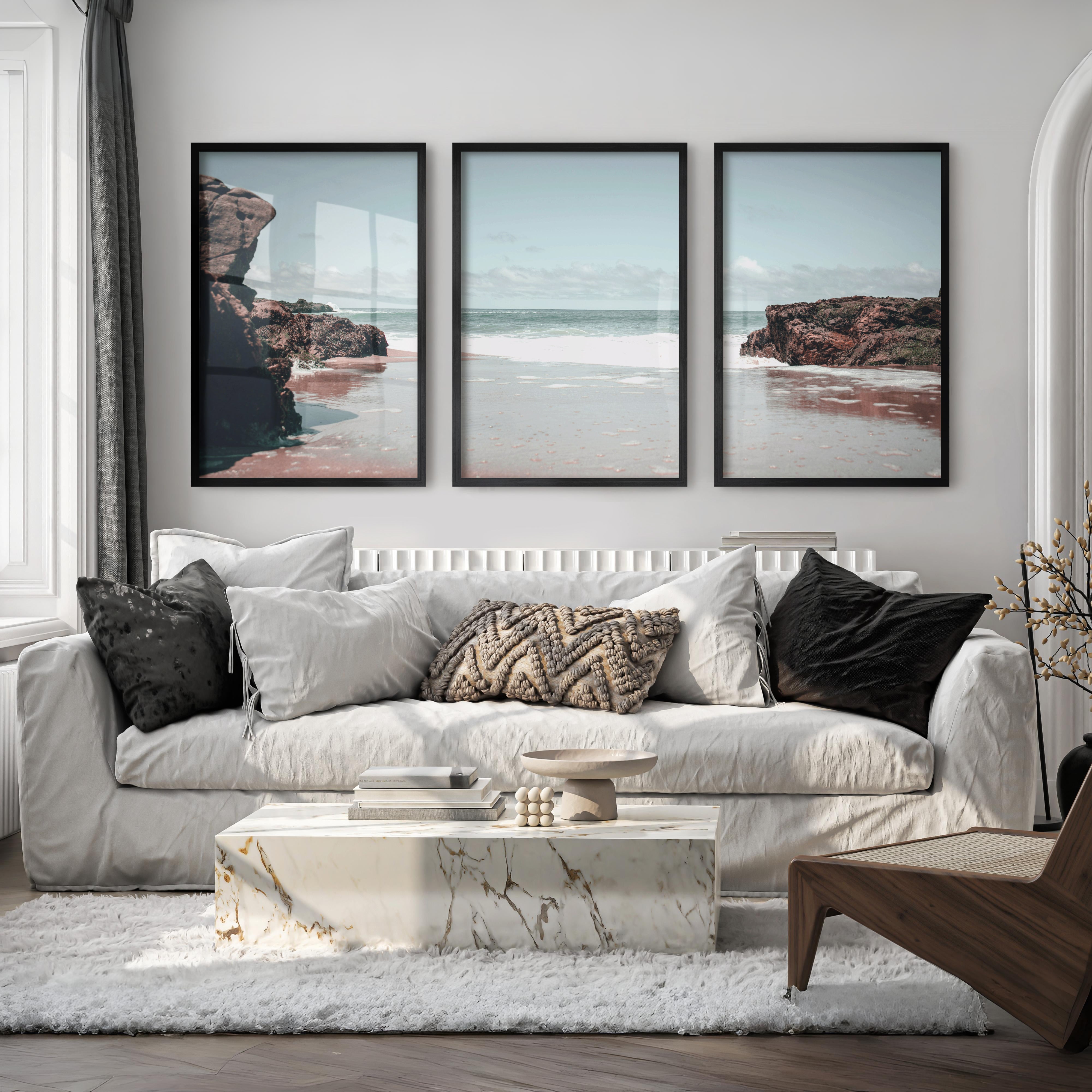 Rocky Tide coastal decor artwork - Black Framed Poster No Border - Artworksets