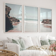 Rocky Tide coastal decor artwork - White Framed Poster No Border - Artworksets