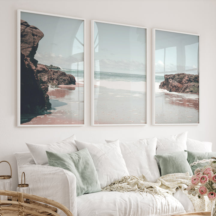 Rocky Tide coastal decor artwork - White Framed Poster No Border - Artworksets