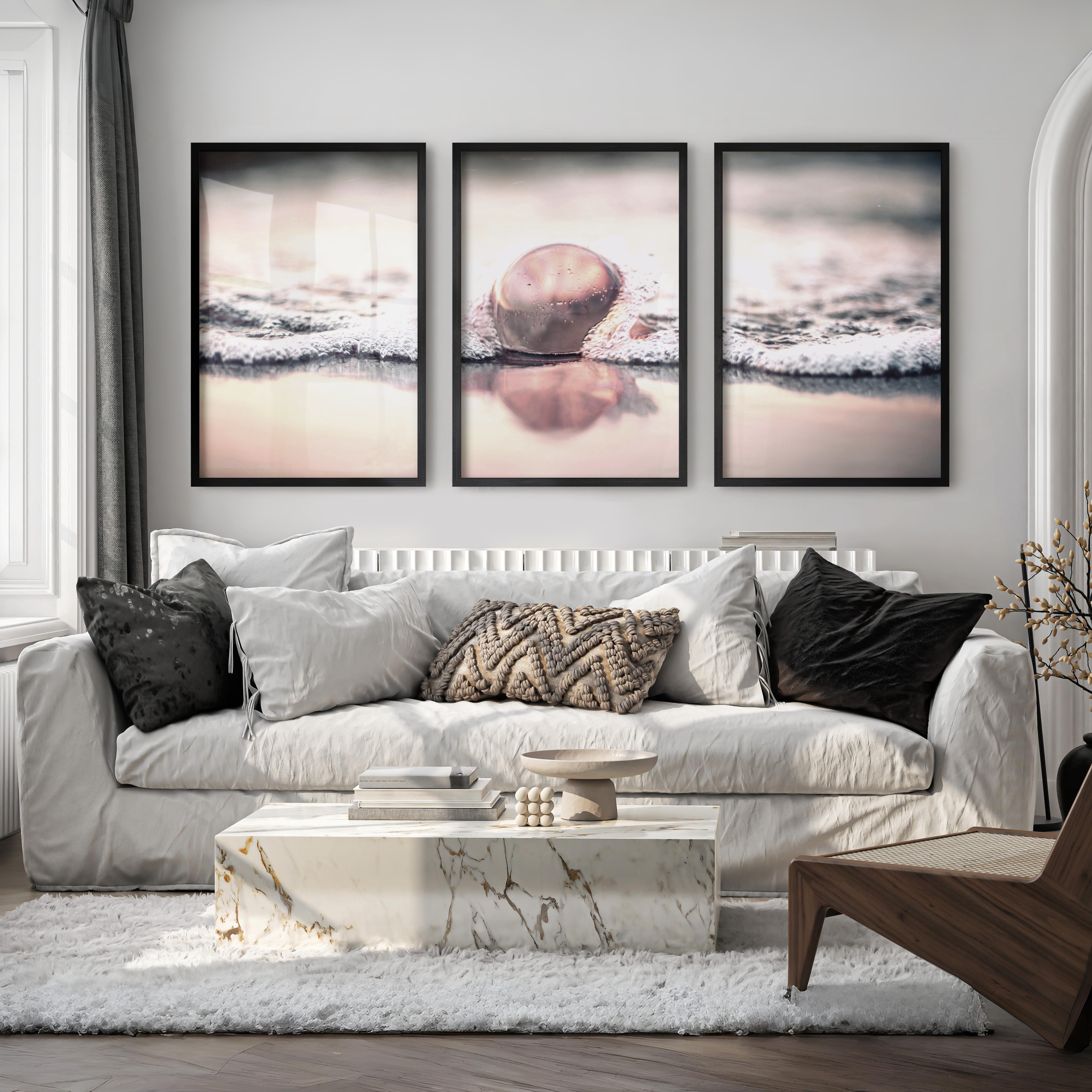 Jellyfish Surf Coastal Photography Wall Art - Black Framed Poster No Border - Artworksets