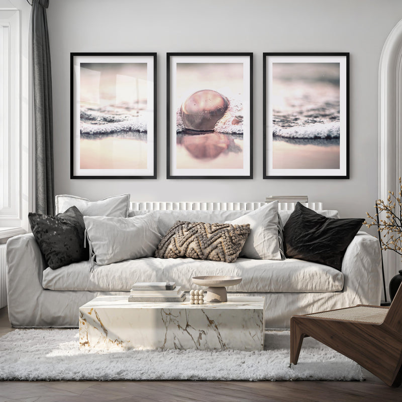 Jellyfish Surf Coastal Photography Wall Art - Black Framed Poster with White Border - Artworksets