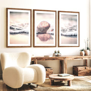 Jellyfish Surf Coastal Photography Wall Art - Dark Brown Framed Poster with White Border - Artworksets