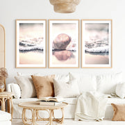 Jellyfish Surf Coastal Photography Wall Art- Natural Wood Framed Poster with White Border - Artworksets