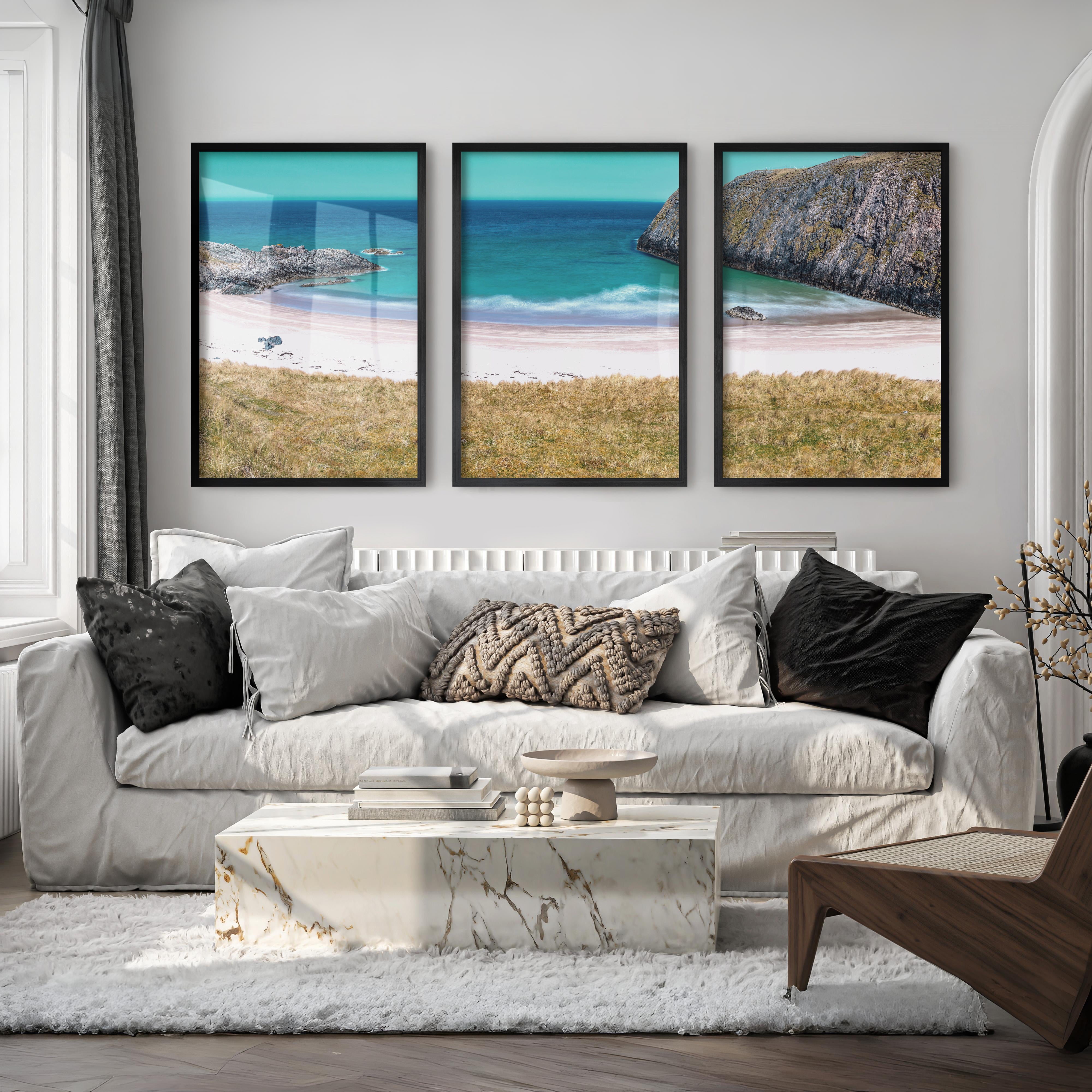 Cliff Cove coastal themed wall decor - Black Framed Poster No Border - Artworksets