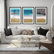Cliff Cove coastal themed wall decor - Black Framed Poster with White Border - Artworksets