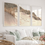 Sunlit Dune coastal themed wall decor - White Framed Poster No Border - Artworksets