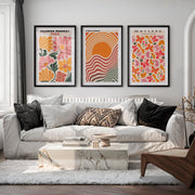 Vintage Colorful Abstract Wall Art Featuring Flower Market Paris - Black Framed Poster with White Border - Artworksets