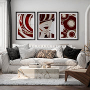 Red Fashion Portrait cool retro artwork - Black Framed Poster with White Border - Artworksets