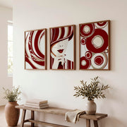 Red Fashion Portrait cool retro artwork - Dark Brown Framed Poster No Border - Artworksets