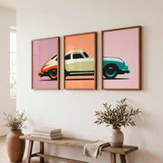 Classic Sports Car Cool Retro Wall Art - Dark Brown Framed Poster No Border - Artworksets