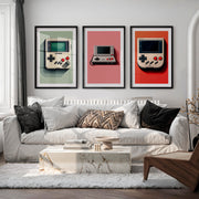 Retro Handheld Console cool vintage posters - Black Framed Poster with White Border - Artworksets