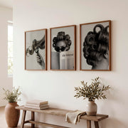Salon Hair Rollers Cool Vintage Wall Art - Dark Brown Framed Poster No Border - Artworksets