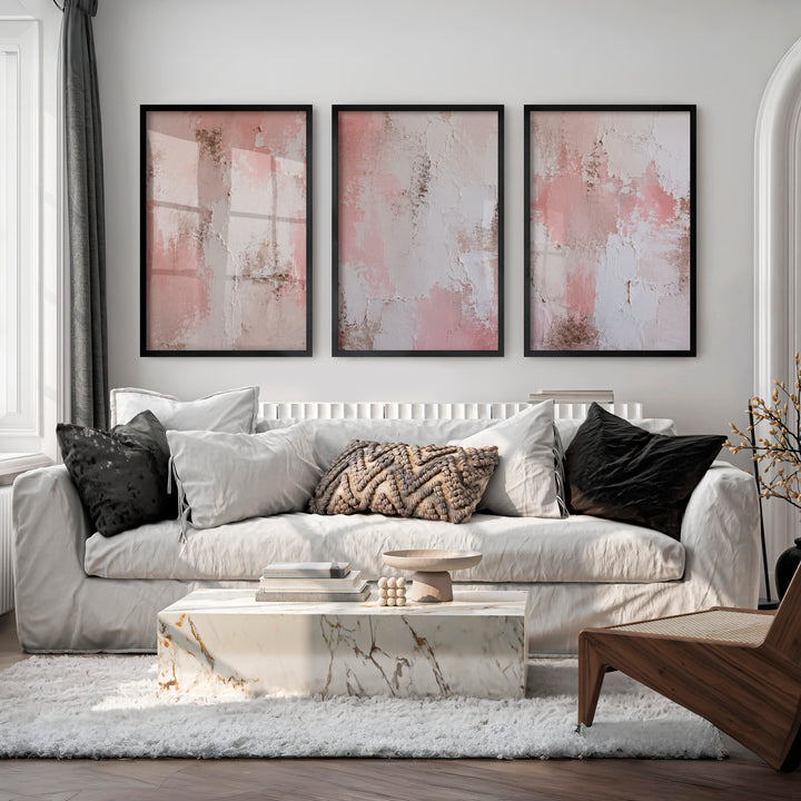 Textured Plaster dark japandi interior design - Black Framed Poster No Border - Artworksets